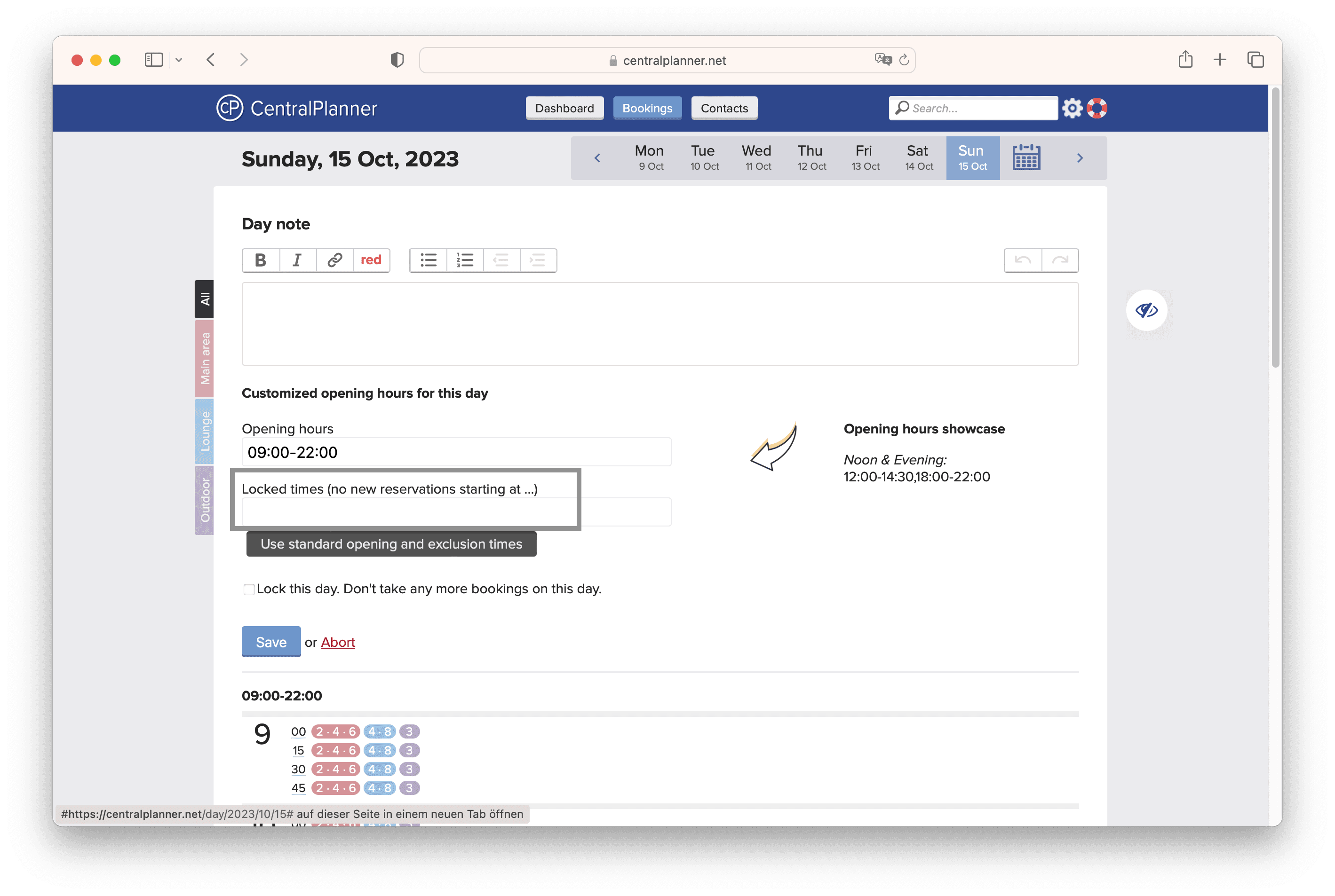 Setup locked times to better manage when guests arrive.