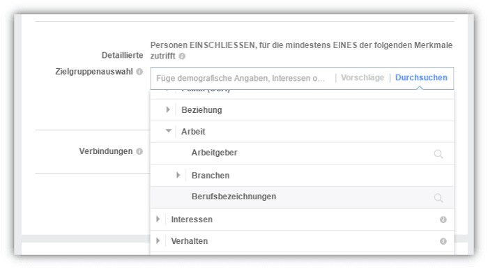 Detaillierte Zielgruppenauswahl