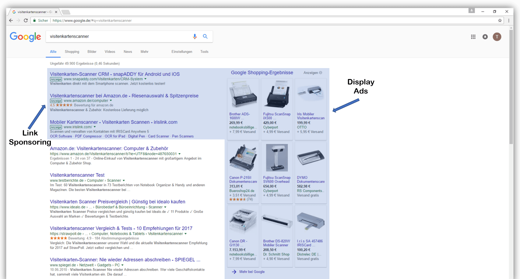 Suchbegriff Visitenkartenscanner - SEA